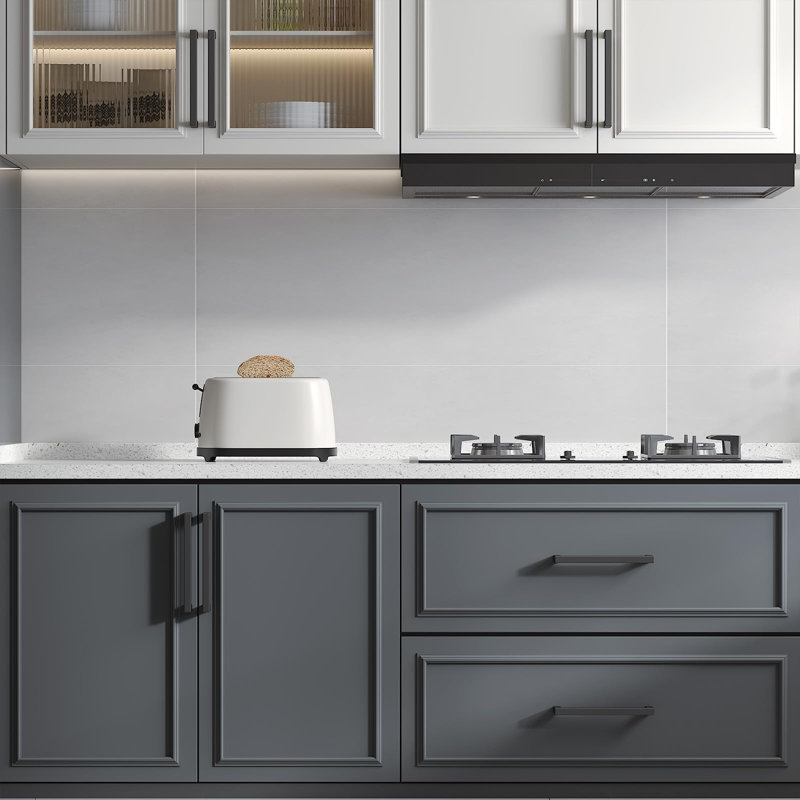 2Pack Black Square Bar Cabinet Pull Drawer Handle Stainless Steel Modern Hardware for Kitchen Bathroom Cabinets Cupboard,Center to Center 3in (76mm) Modern Matte Black Drawer Pulls