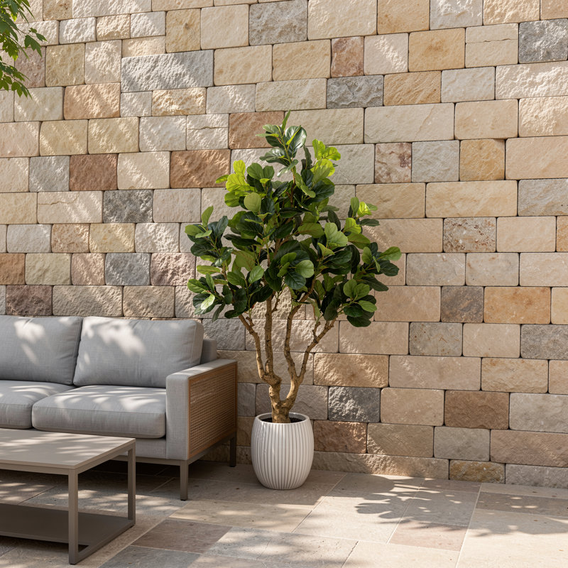 Grand arbre banian artificiel en soie 7 pi avec des feuilles d'aspect naturel pour un décor intérieur / extérieur