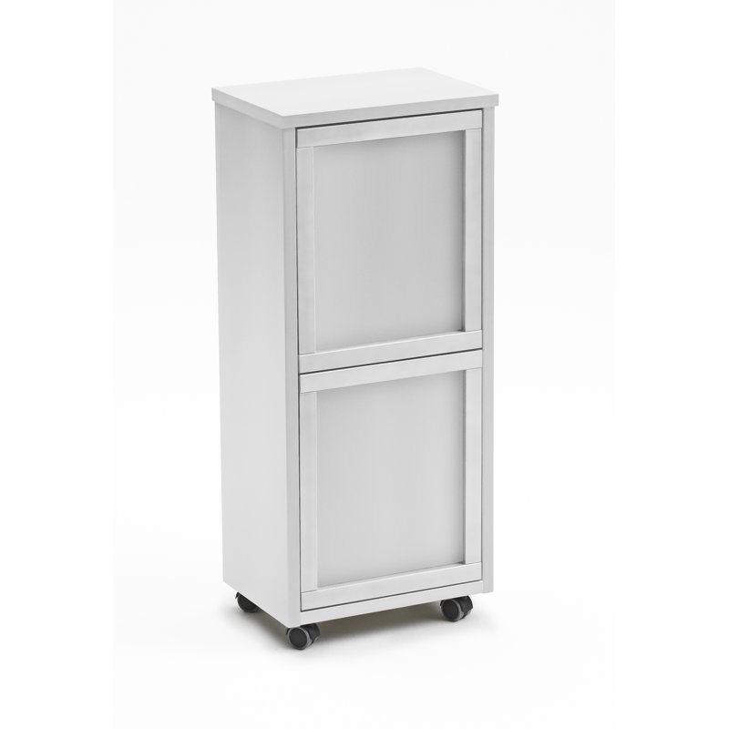 Millwright Solid Wood Manual Lift Recycling Bin - 24L, White