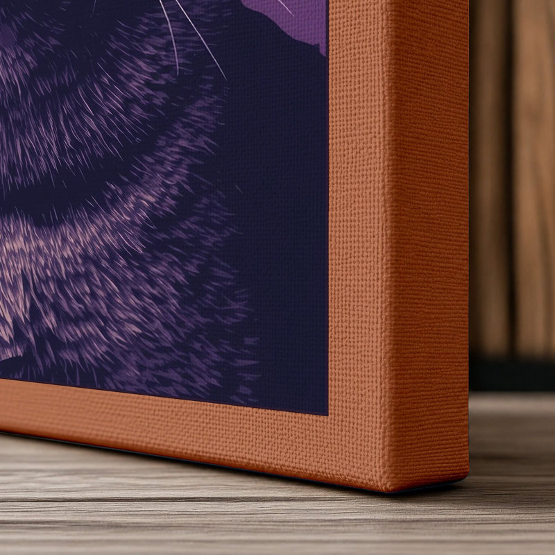 Tabby Gaze Modern - Wrapped Canvas, 30x20 - 76.2 x 50.8 cm, Terracotta Border