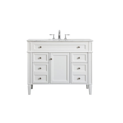 Rivers 42'' Single Bathroom Vanity with Marble Top