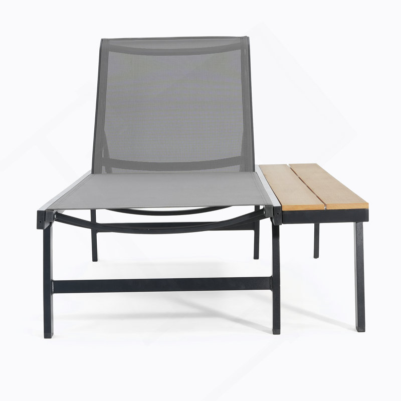 CHAISE Longe avec table d'appoint en bois, 1 pièce, (62756.00BLK)