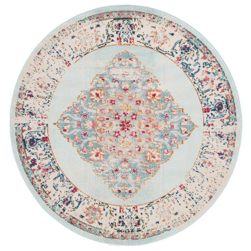 Monaco Performance Oriental Rug, Round 6'7"