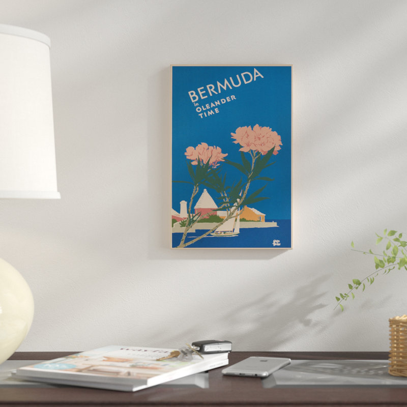 « bermudes travel poster i », impression sur toile, H 12 po x l 8 po x P 0,75 po, Pas de tapis, Toile tendue
