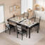 Ensemble de table de salle à manger, table en bois massif avec chaises rembourrées, taille compacte 3 pièces, style rustique pour les petites cuisines et appartements-344202139