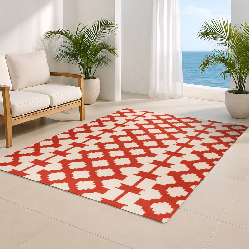 Tapis intérieur et extérieur beige Trellis, Rectangulaire 2 pi x 3 pi