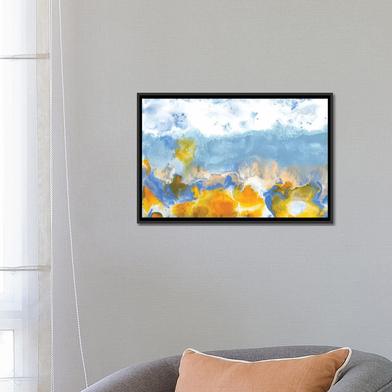 «Sun Up II», reproduction sur toile, H 18 po x l 26 po x P 1,5 po, Toile avec cadre noir, Pas de tapis