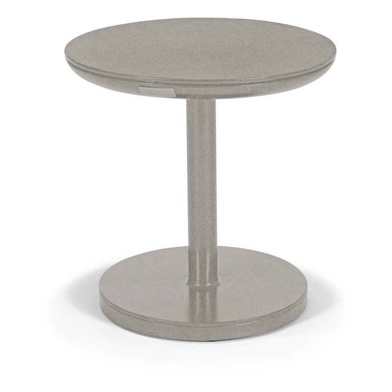 Icon 18" Round KD Occasional Table, 18.375" H x 18" W x 18" D, Gray / Driftwood
