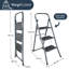 3.45 ft Steel 3 Step Ladder, Heavy Duty Steel, Folding, Portable With Anti-Slip Mat-114544092