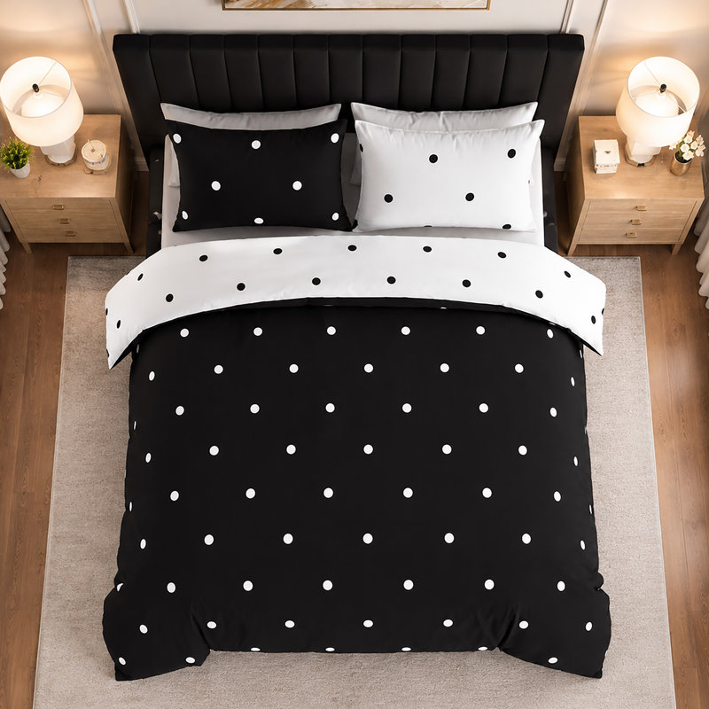 Microfiber Polka Dots Duvet Cover Set, SUPER KING