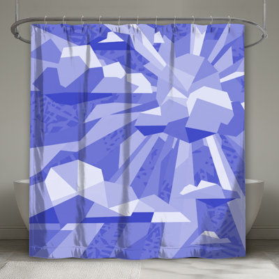 Rideaux de douche extra longs à motif géométrique de nuages ​​et d'éclats de soleil