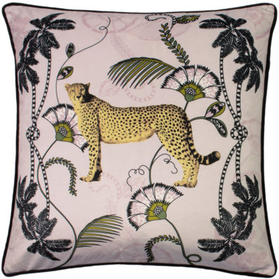 Plains Tropica Cheetah Floral Square Scatter Pillow Cover
