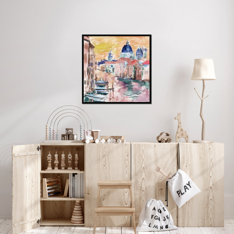 River City IV by Melissa Wang - Painting, Black Framed Paper Print, 80cm H x 80cm W