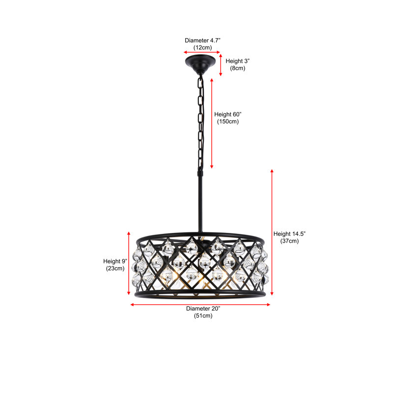 Lustre cylindrique unique à 5 lumières Swinney, Brun moka
