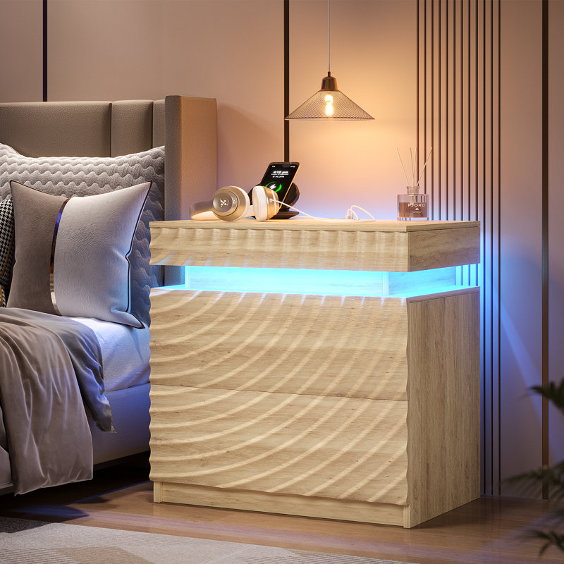 60cm W Bedside Table, Oak