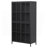 Premium Black Metal Storage Cabinet With Tempered Glass Doors, Adjustable Shelves, Anti-Tipping Device, Magnetic Silent Closure, And Adjustable Feet For Home And Office Use