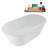 60" Streamline Soaking Glossy White Freestanding Tub and Tray With Internal Drain-108300151