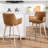 Ashwell Mid-Century Modern 26.6" H Swivel Leather Counter Stool with Wire-Brushed Solid Wood Legs-486233193