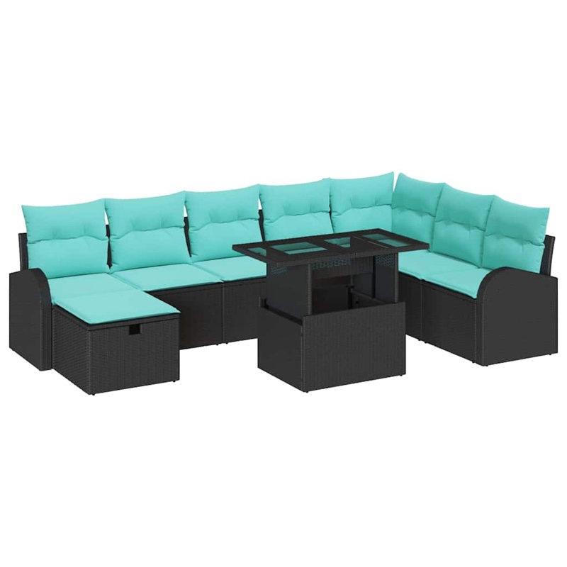 Ensemble de canapé de jardin avec coussin 9 pièces vidaXL