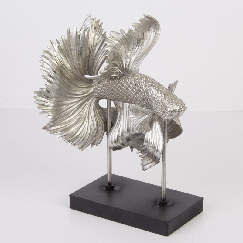 Wilmore Animals Figurines & Sculptures, Matt Brushed Nickel, 34.5cm H x 21.5cm W x 21.5cm D