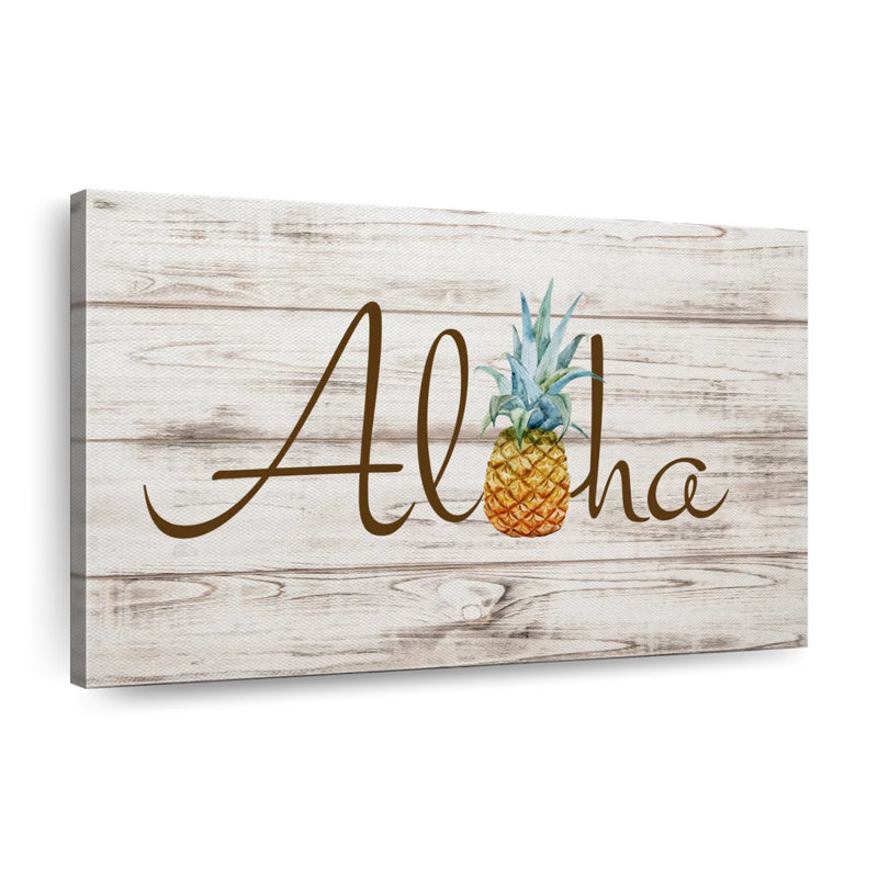 «Aloha Pineapple», reproduction sur toile, L 16 po x H 24 po