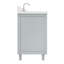 Meuble-lavabo simple en bois massif gris ARIEL de 61 po avec plateau en quartz blanc pur de 1,5 po, évier central-99405036-125038766-131238287