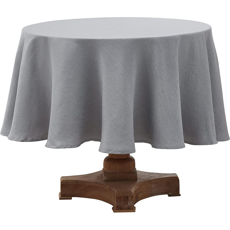 Polytetrafluoroethylene Addison Water And Stain-Resistant Round Tablecloth, 70 Inch Diameter Grey, Gray
