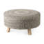 Tabouret rond en laine gris foncé et brun de 76 cm