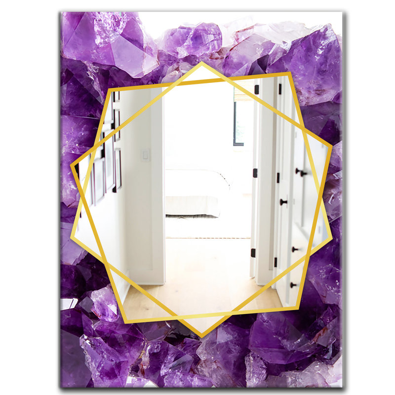 Purple Amethyst - Modern Mirror - Contemporary Wall Mirror, 39.4" H x 29.5" W, Purple