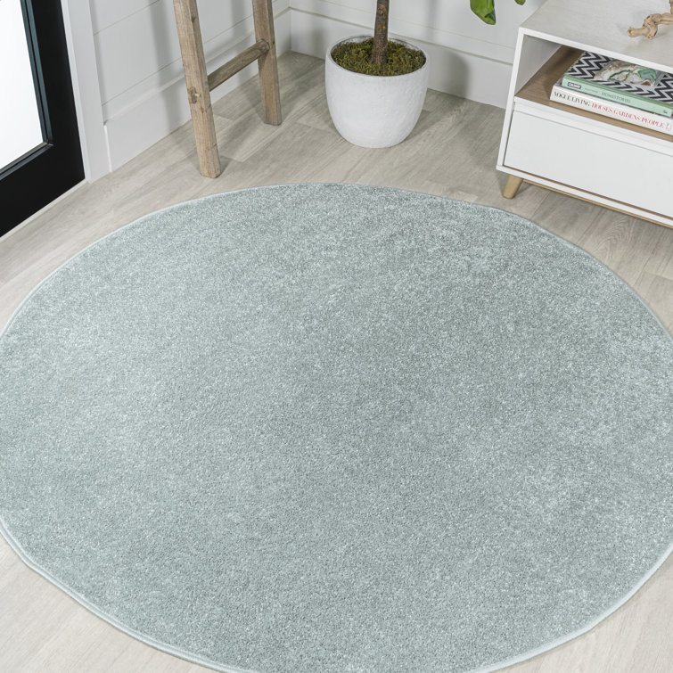 Arzel Solid Low-Pile Aqua Blue Rug