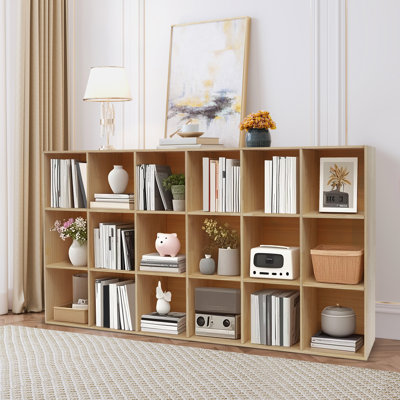 12-Cube Storage Shelf Bookcase 3-Tier Rectangular Storage Cabinet Display Cabinet With 12 Compartments by Ebern Designs