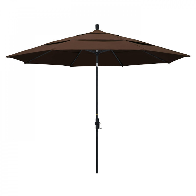 Parasol de marché Broadmeade octogonal Sunbrella, Toile performance moka, Pierre noire