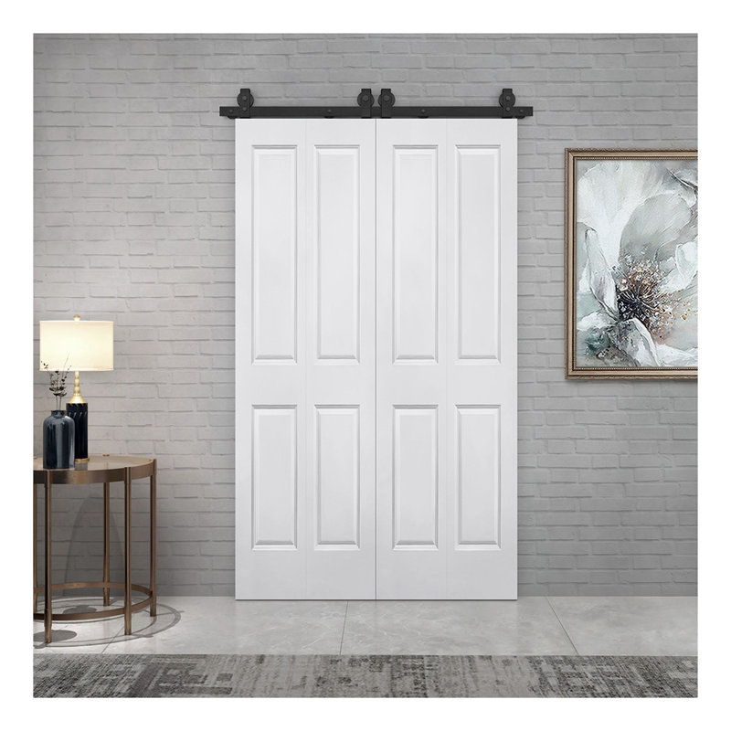 Ensemble de portes pliantes 72 po x 80 po en MDF blanc à noyau creux avec quincaillerie