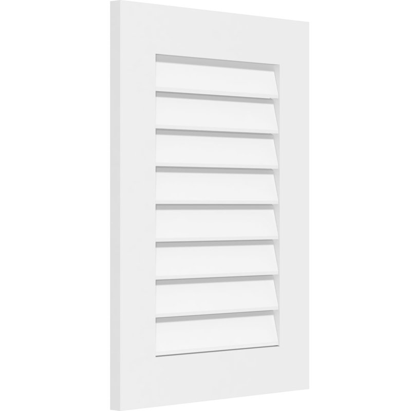 Rectangle Surface Mount Functional Standard Frame PVC Gable Vent, 24"W x 12"H