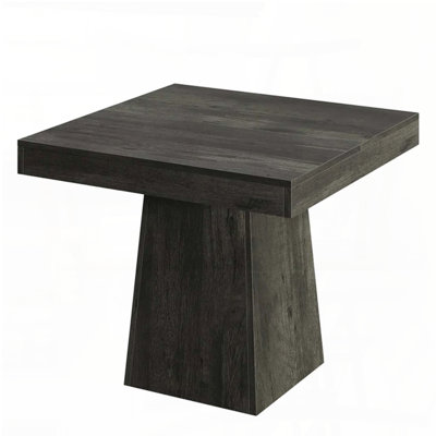 Classic Farmhouse Square Dining Table with Grey Wood Grain Finish