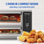 Four à double porte Powerxl Smartsynx, 8 préréglages de cuisson à effleurement rapide, y compris la friture à l'air, le pain grillé, la cuisson au four, le gril, le réchauffage et plus encore, cuire 2 aliments différents en même temps, une grande