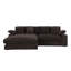 Chaise mystique en velours côtelé chocolat foncé avec 6 coussins décoratifs confortables et dossier de siège de 16,76 po réversible avec coussins de soutien