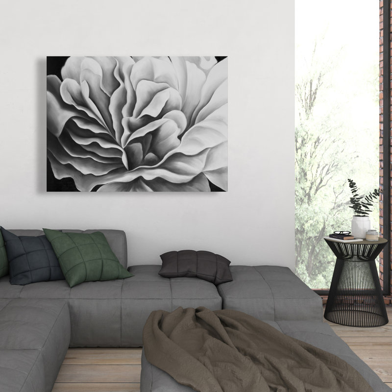Beautiful Black and White Flower - Botanical Canvas Art
