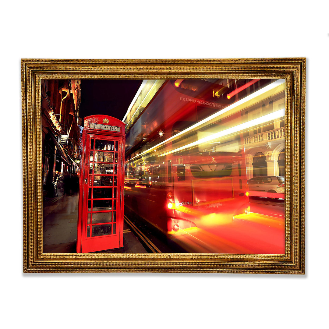 London Red Night Bus Unschärfe - Druck