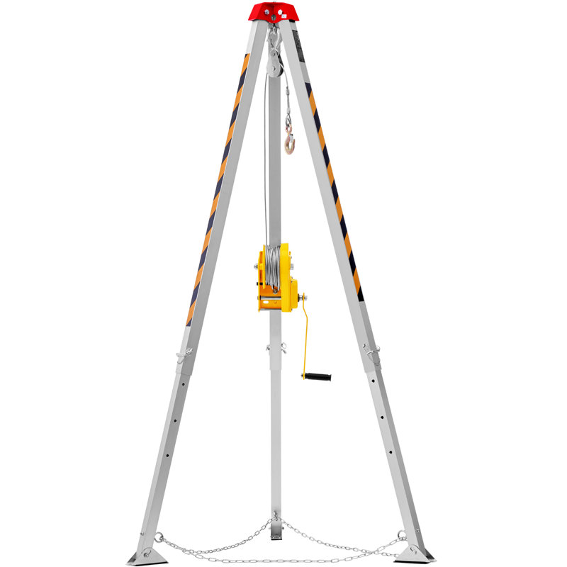 Confined Space Tripod Kit, 2600 lbs Winch, Confined Space Tripod 8' Legs and 98' Cable