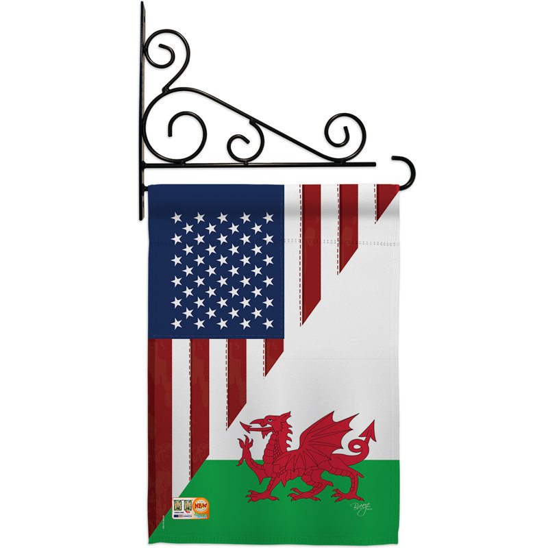 2 faces en polyester 20 x 13 po US Wales Friendship Ensemble de drapeaux