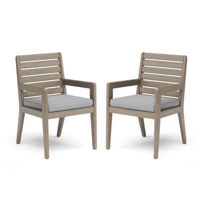 Chaise de salle à manger d'extérieur Sustain avec accoudoirs (ensemble de 4)