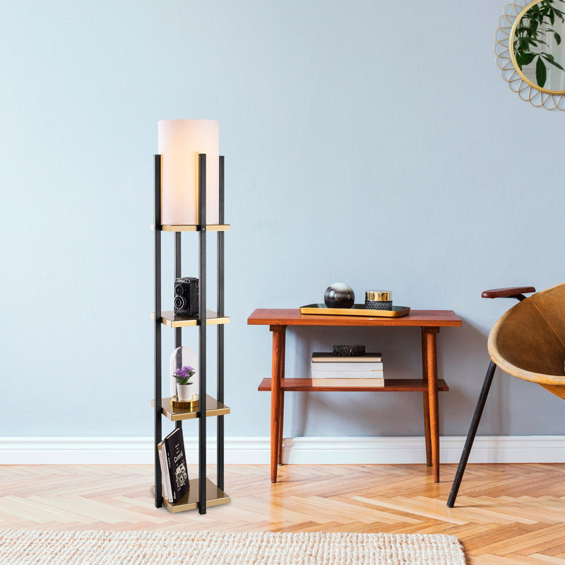 Lampe trépied 66,81 po Cawe, Blanc, Or