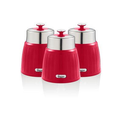 Swan Retro Canisters, Airtight lid locks, Generous capacity, Chrome Lid