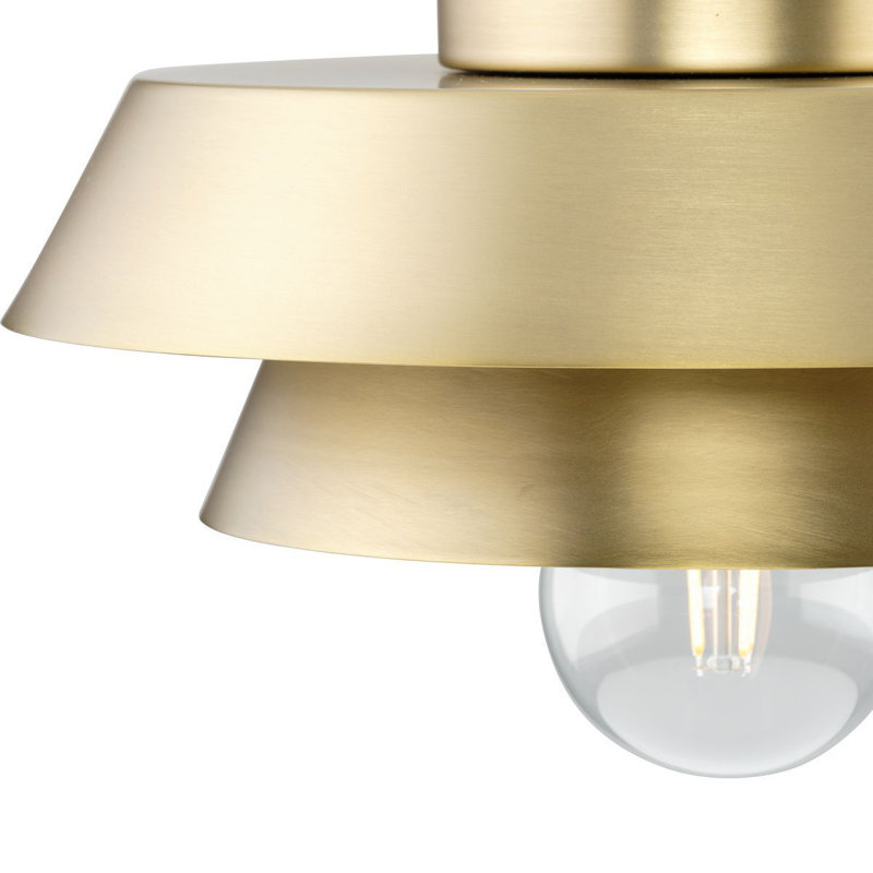 Avec 12 in. 1-Light Brushed Gold Luxe Flush Mount