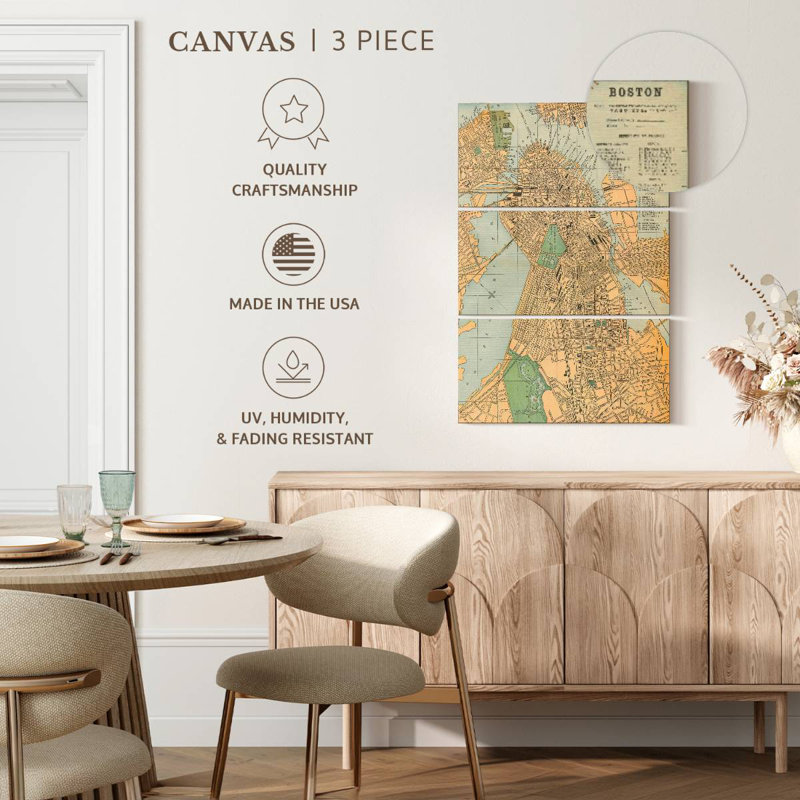 Aliaz Boston Map, 38" H x 24" W