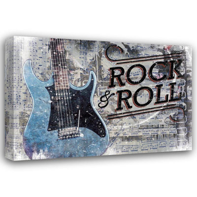 Lark Manor™ Cloverfield And Co. Gallery Wrapped Canvas Art Titled: Rock And Roll Guitar