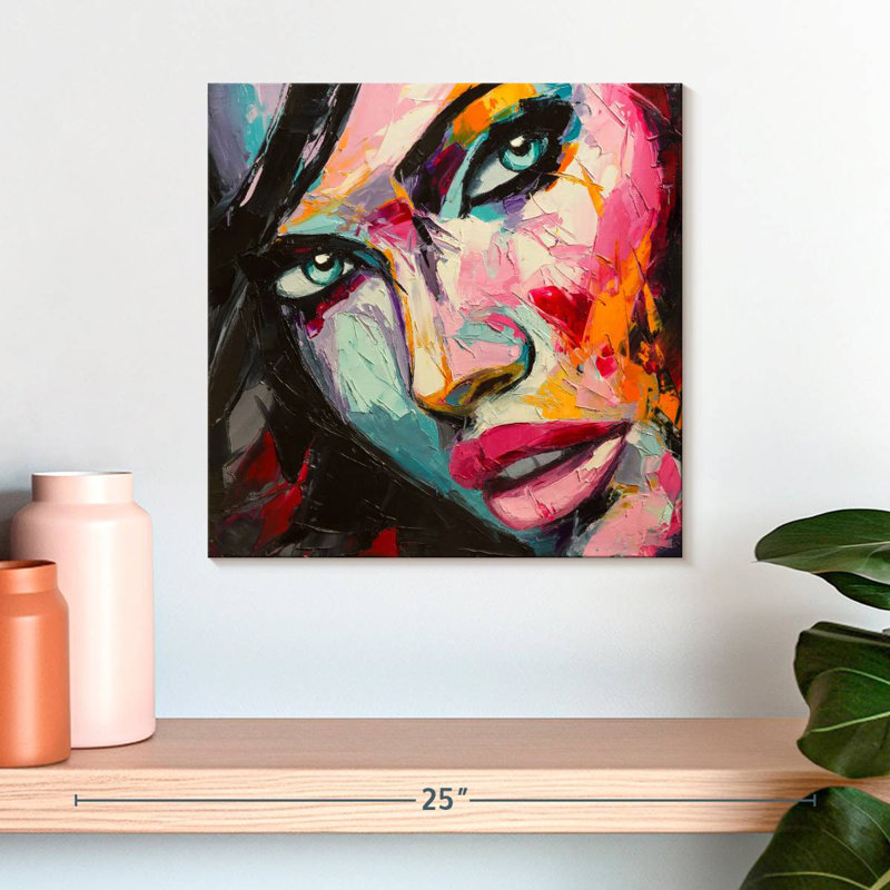 Leisha, belle femme abstraite, H 16 po x l 16 po