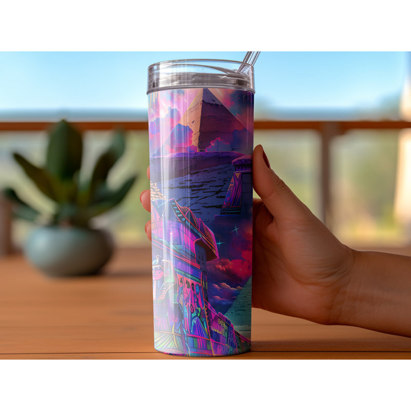 Choose Handmade Tumblers 591ml Vacuum Insulated Stainless Steel (18/8) Travel Tumbler with Straw