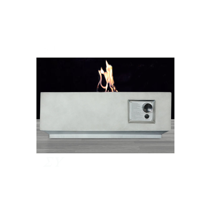 Fiber Reinforced Concrete Propane Gas Fire Pit table, Gray